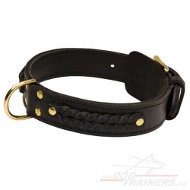 Handmade Dog Collar | Leather Collar with Braid Design