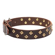 Collier cuir pour chien Majestic Piramids | Collier luxe✴