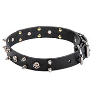 Leder Hundehalsband Totenkopf Design Erstklassig