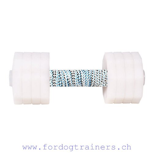 Dog Sport Dumbbell with White Plates