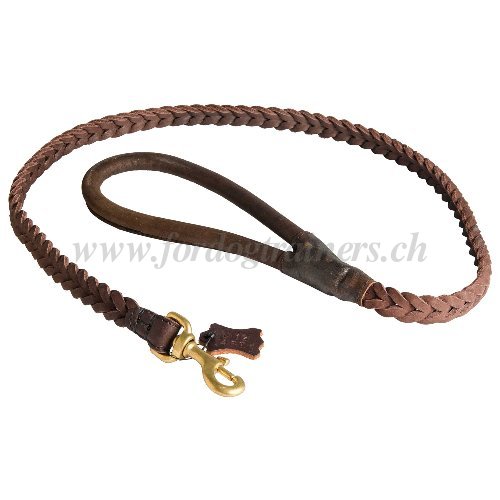 Laisse en cuir pour chien Tresse lgante