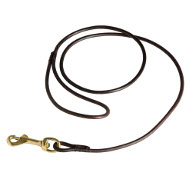 Show Round Leather Dog Leash