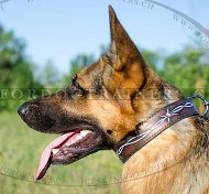 Bemaltes Lederhalsband fr Schferhund Superstil