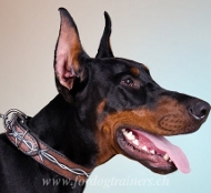 Bemaltes Lederhalsband mit Muster fr Dobermann