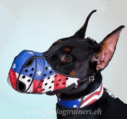 Lederhalsband mit Super Muster fr Dobermann C77