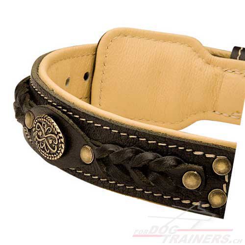 Geflochtenes Lederhalsband Dobermann C43